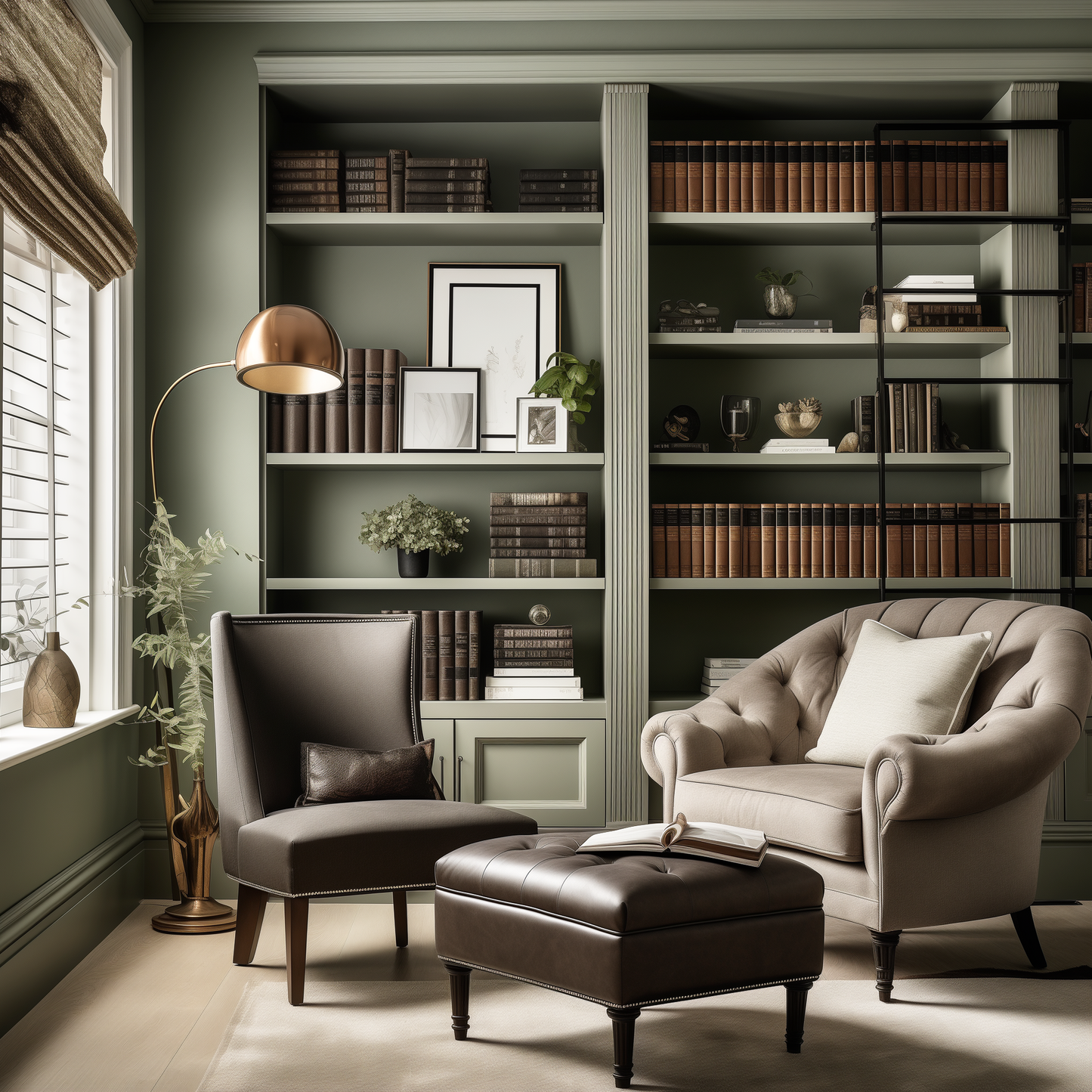 saybrook sage painted library