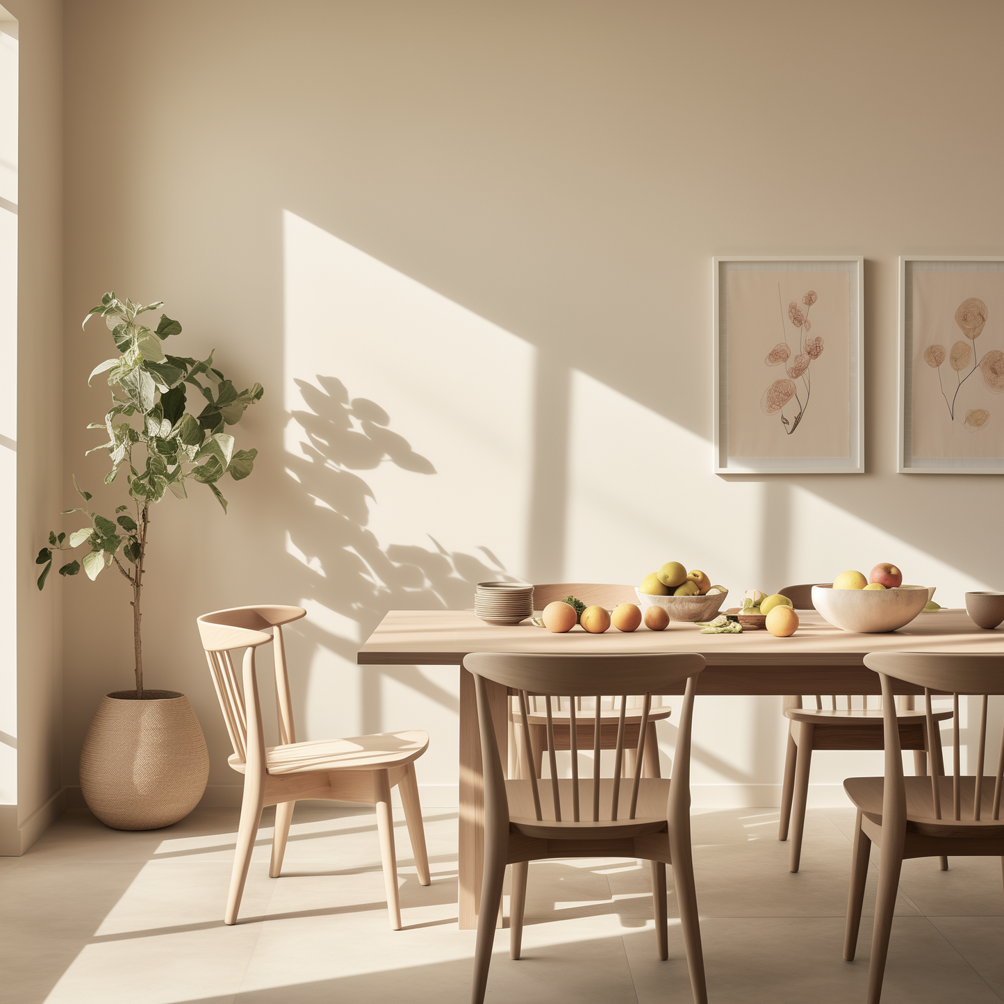 shaker beige painted dinning room
