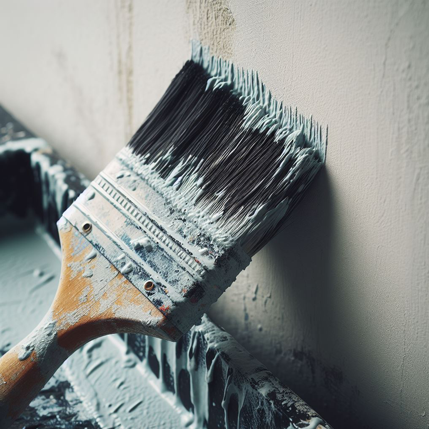 silver gray paint brush