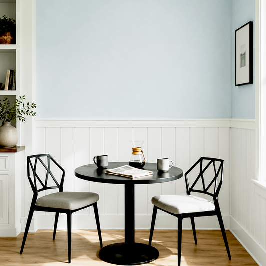 silver mist painted dining nook