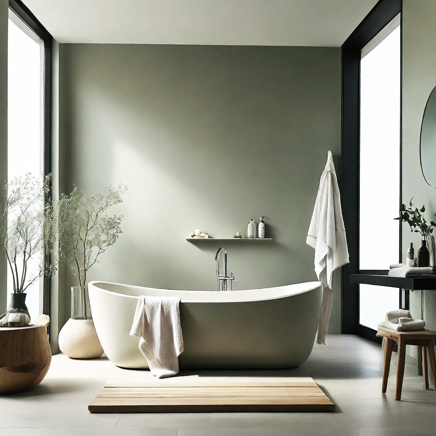 soft fern painted bathroom