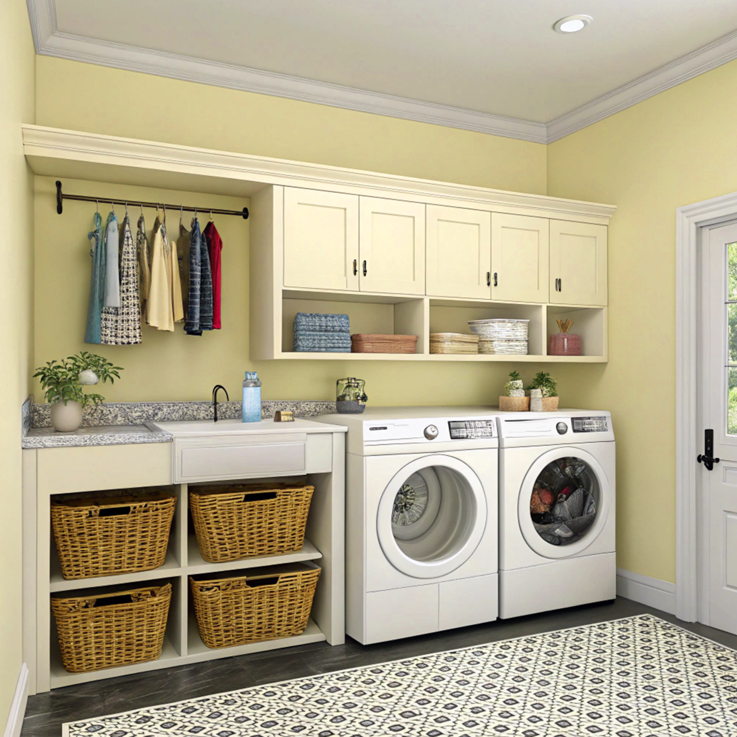 sunny side up painted laundry room