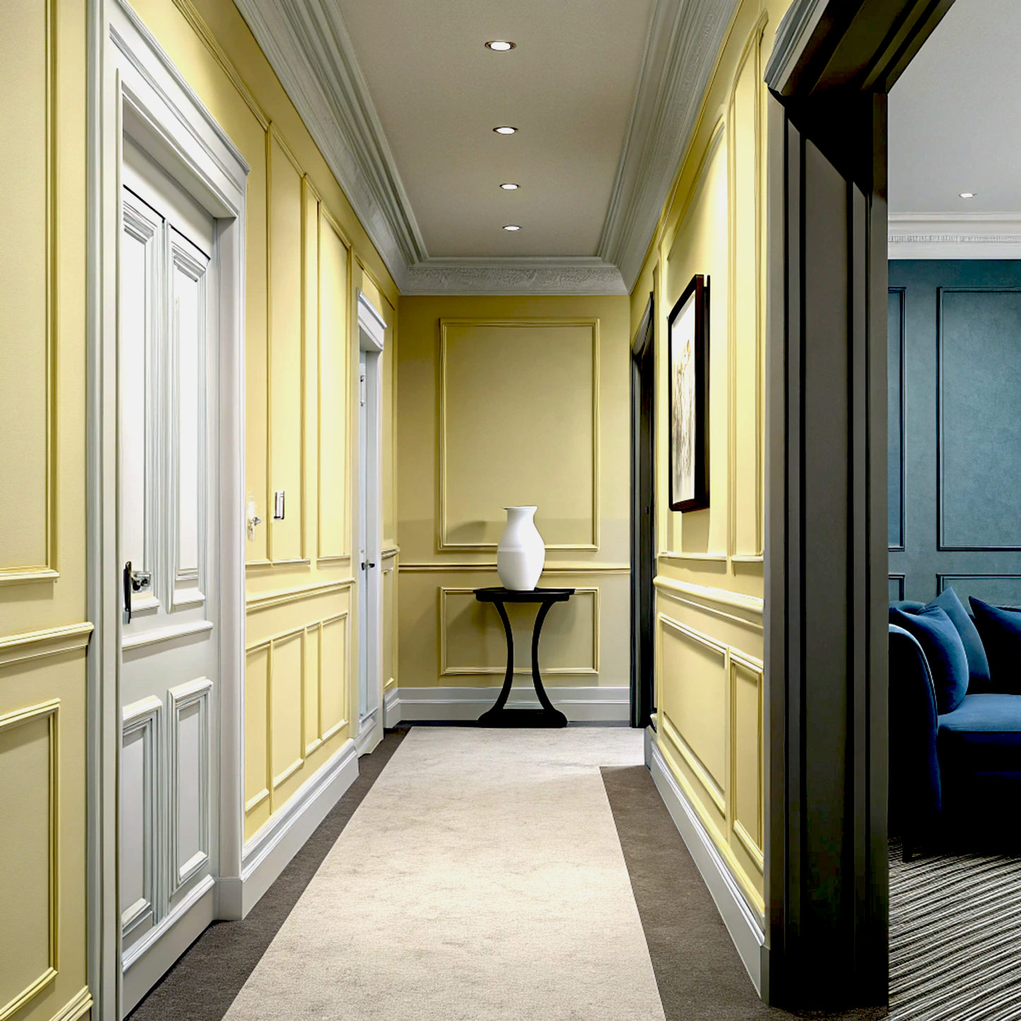 sweet pear painted hallway