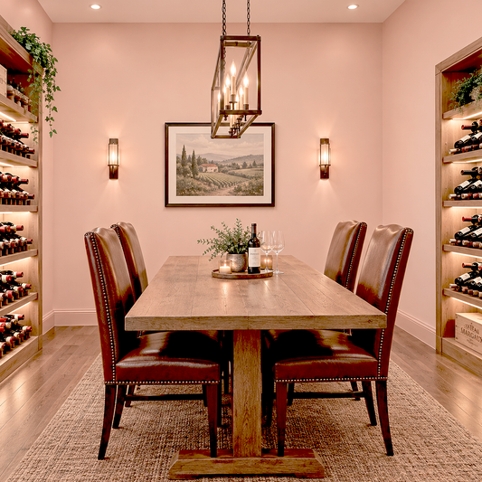 teacup rose painted wine cellar