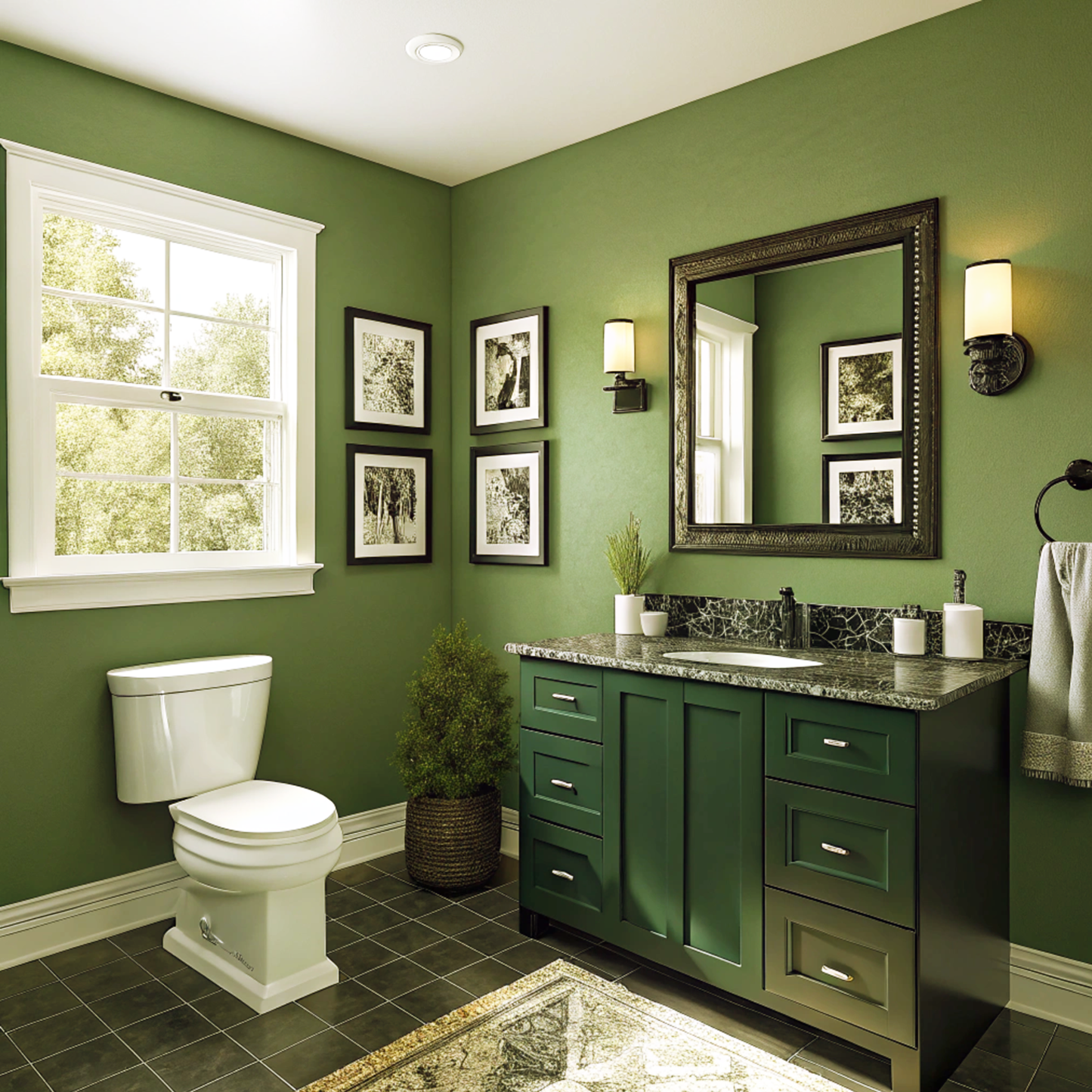 timson green painted bathroom