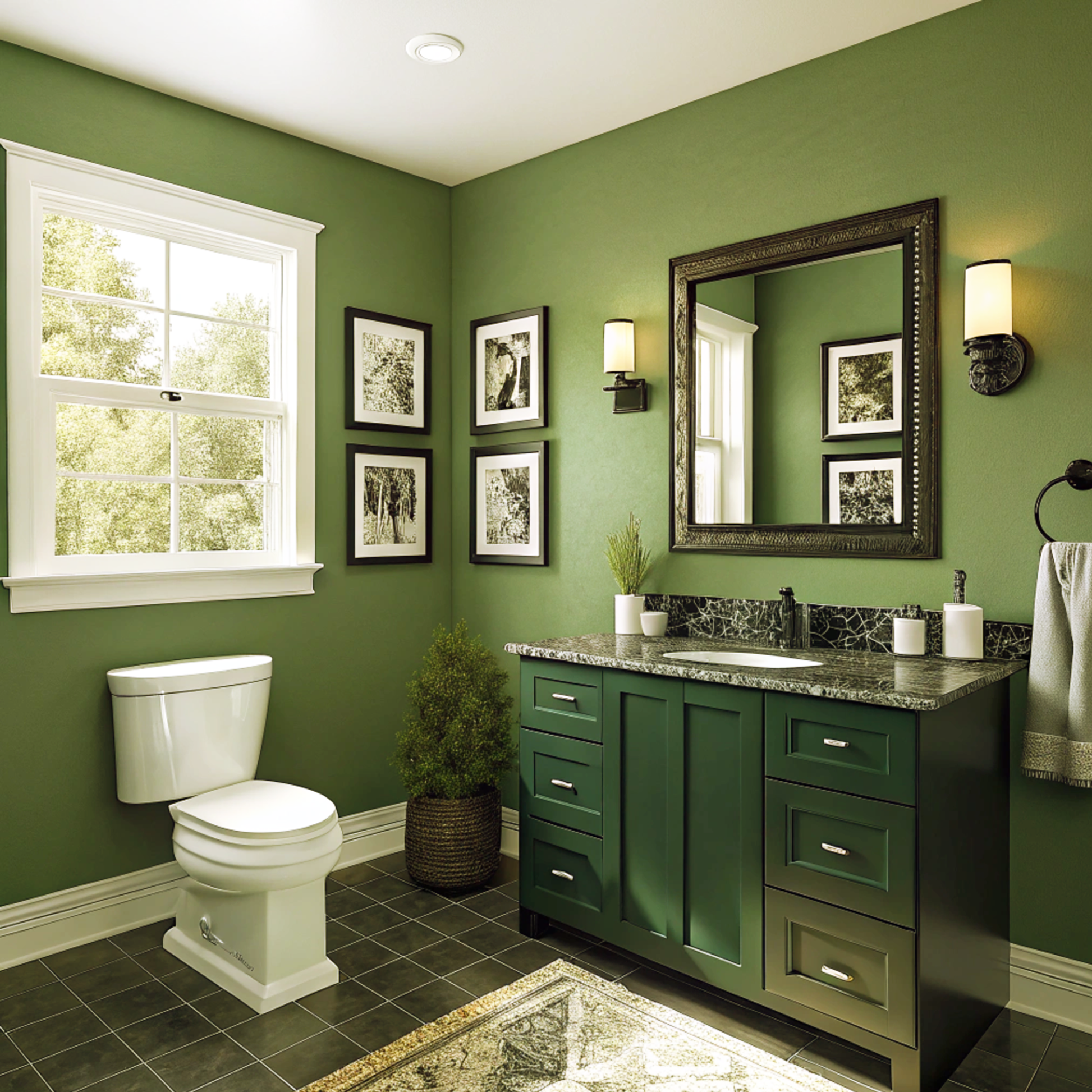 timson green painted bathroom