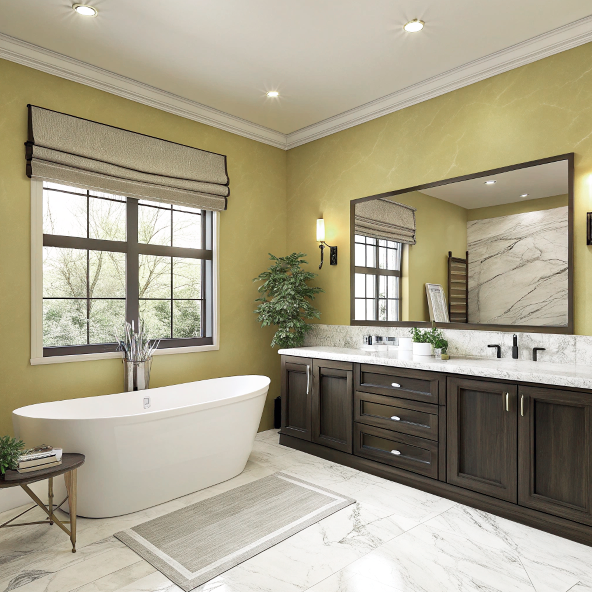 turkish bay leaf brush painted bathroom