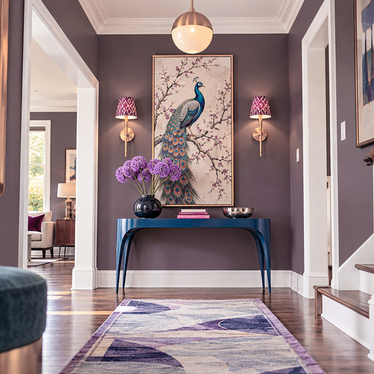 vintage wine painted hallway