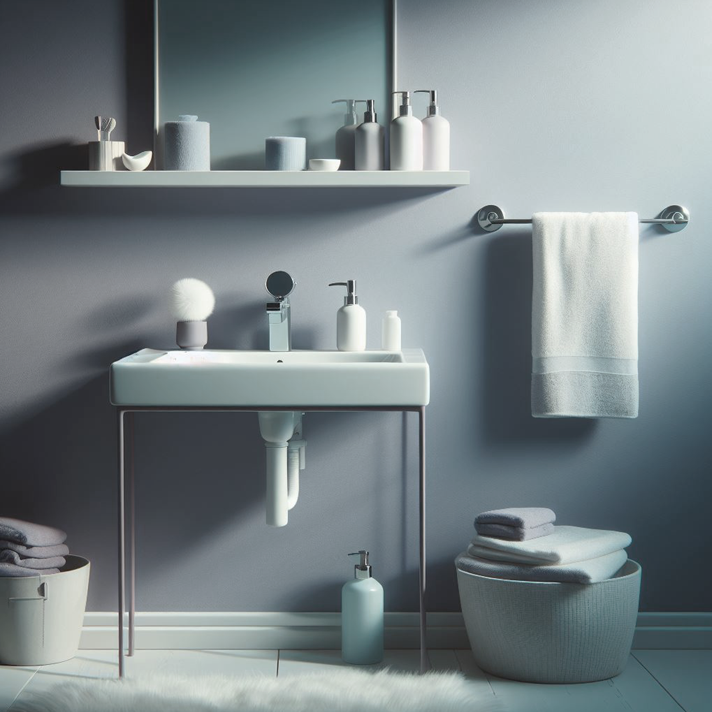 violet mist painted bathroom