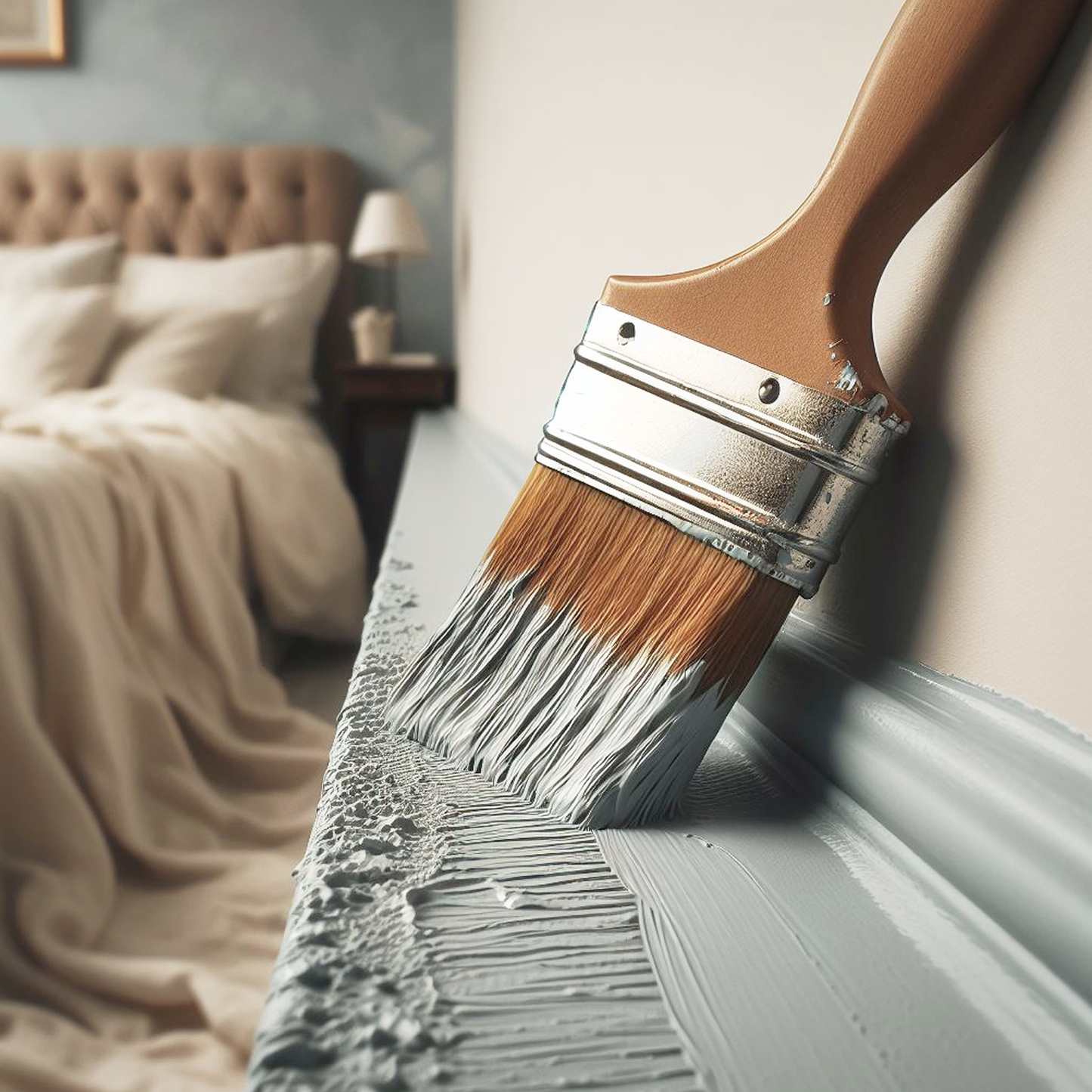 wickham gray painted bedroom