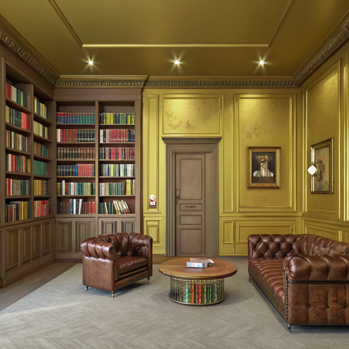 willow green painted library