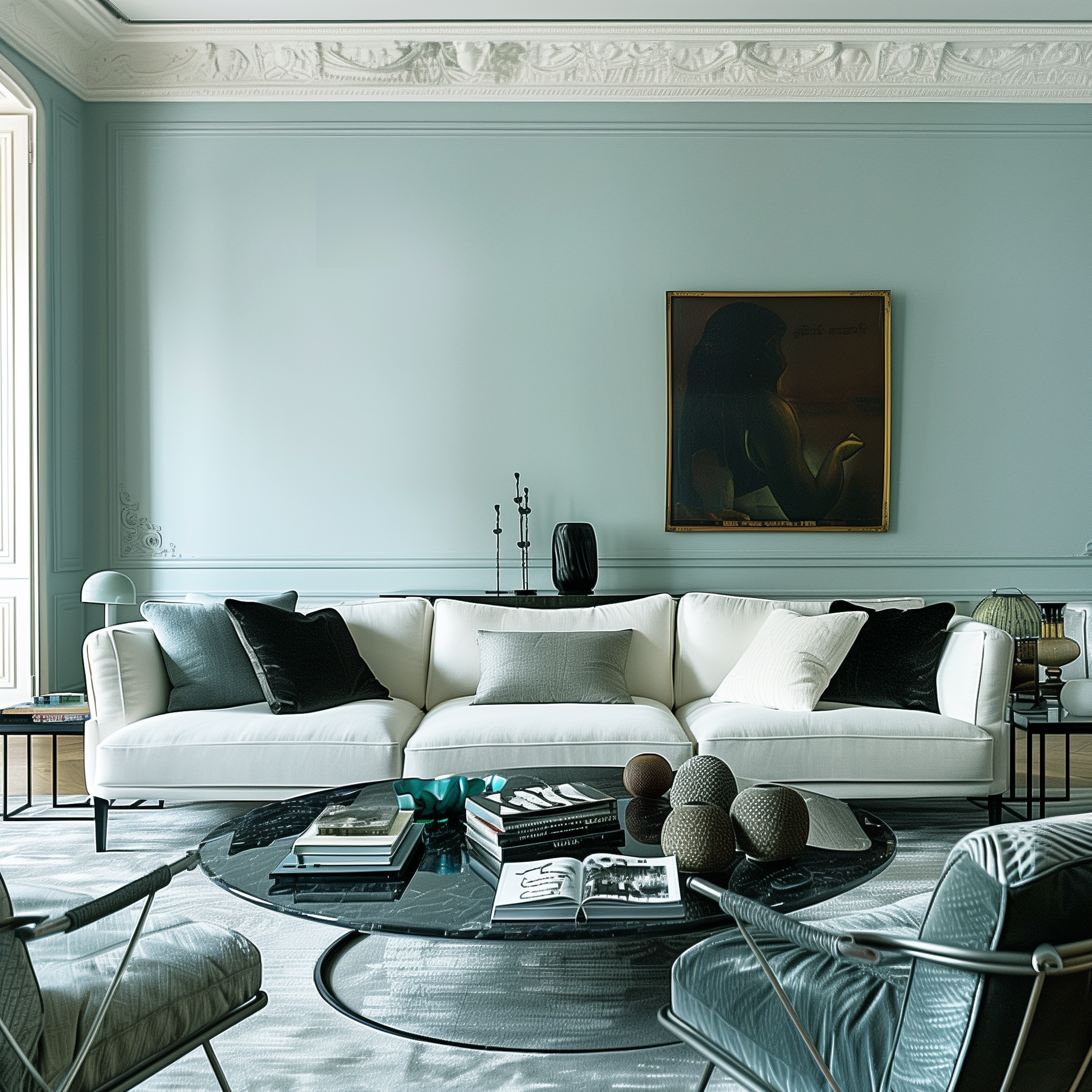 woodlawn blue painted living room