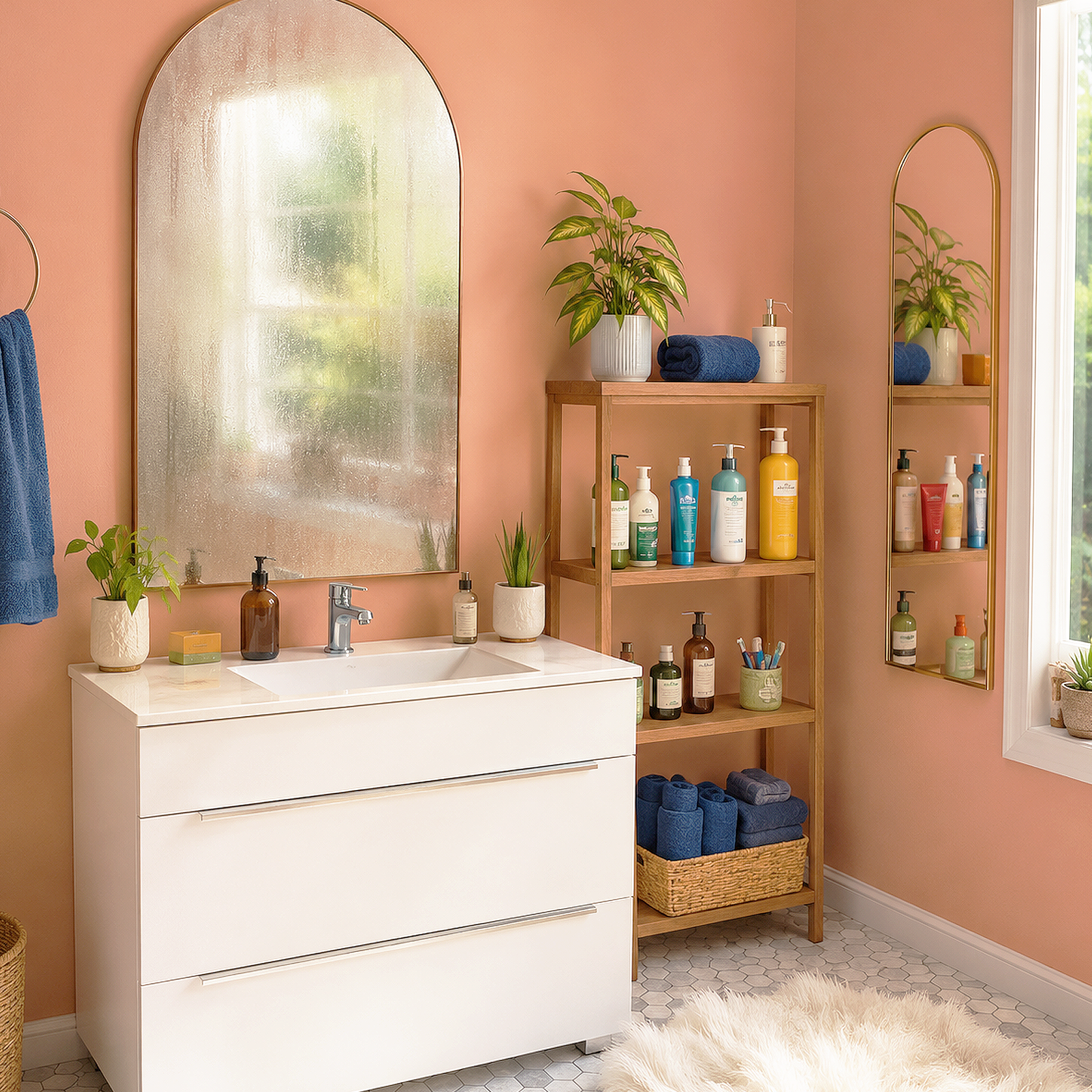 adobe dust painted bathroom