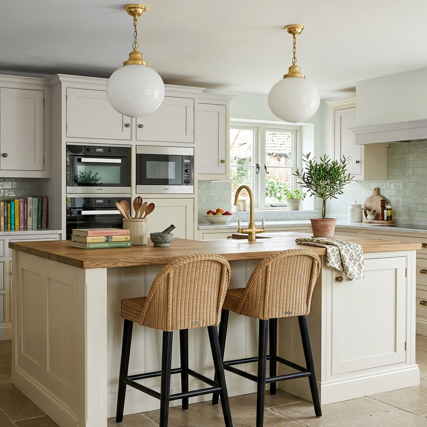 aloe vera painted kitchen