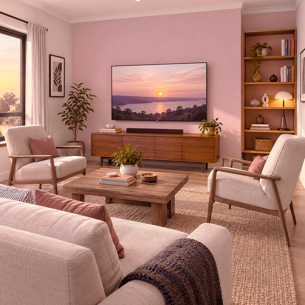 amaryllis painted living room