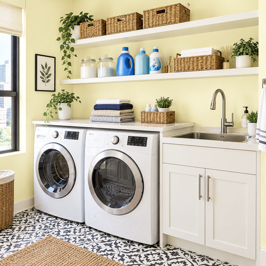 americas heartland painted laundry room