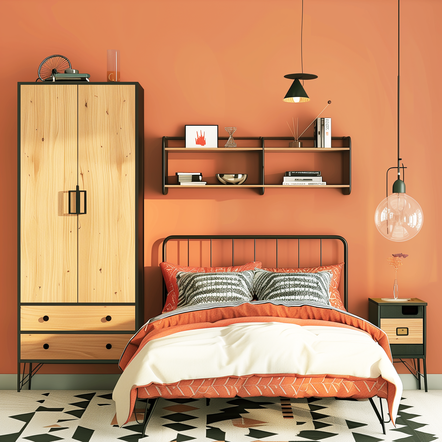 ansonia peach painted bedroom