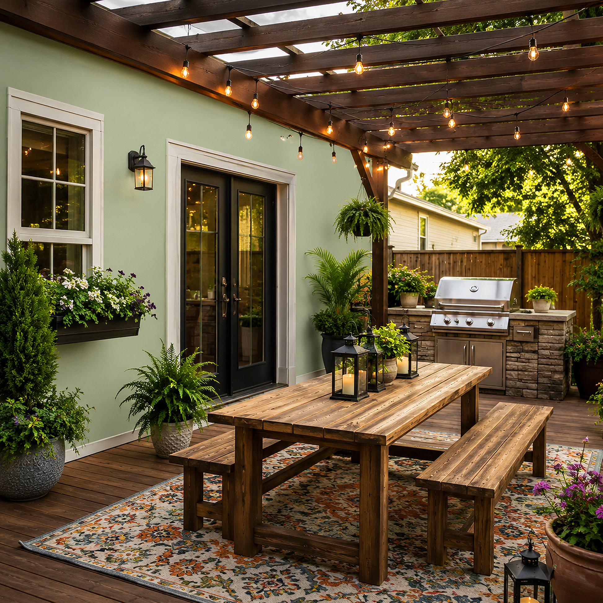 antique jade painted backyard