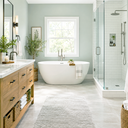 arctic gray painted bathroom