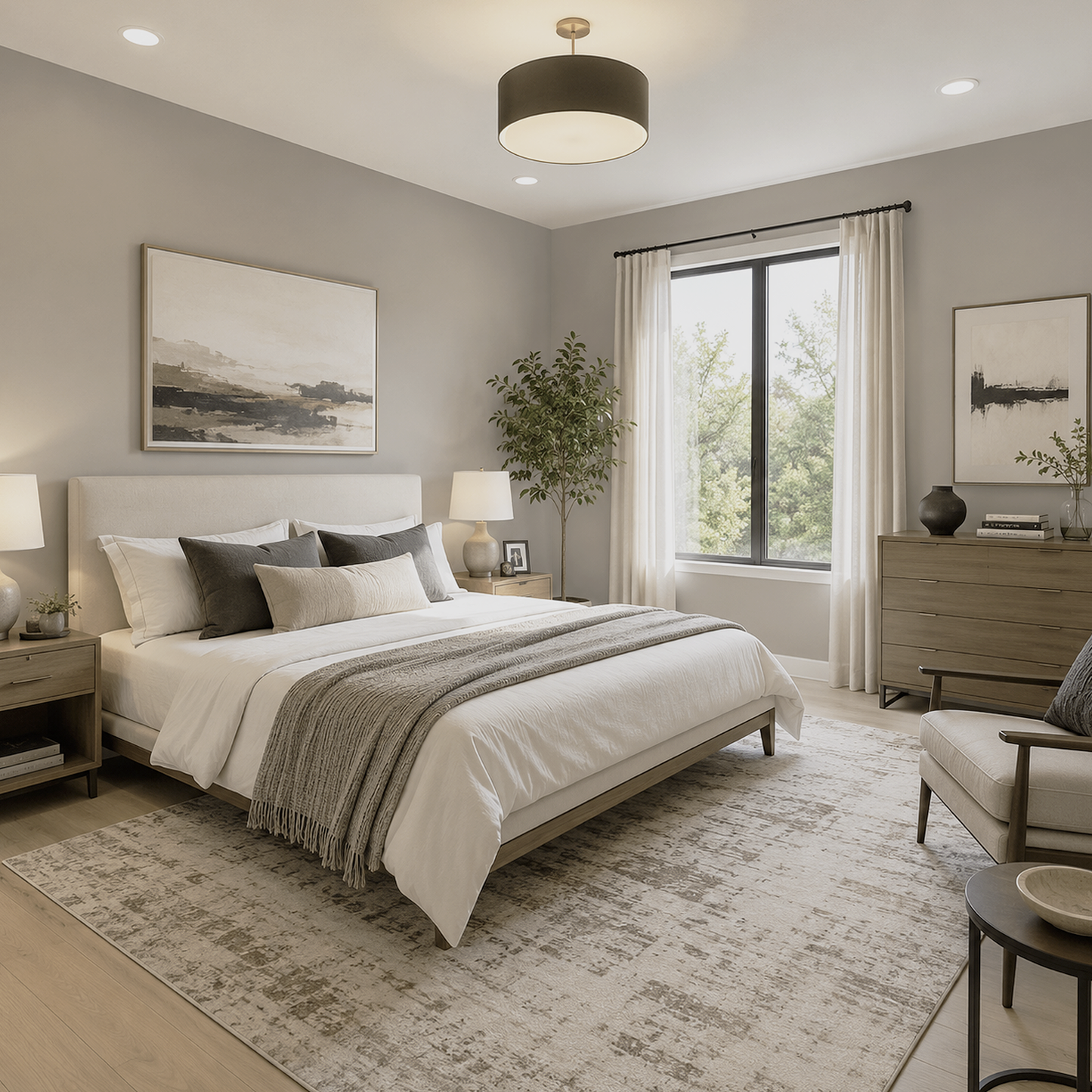 ashley gray painted bedroom