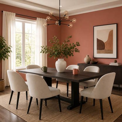 baked-terra-cotta-painted-dinning-room