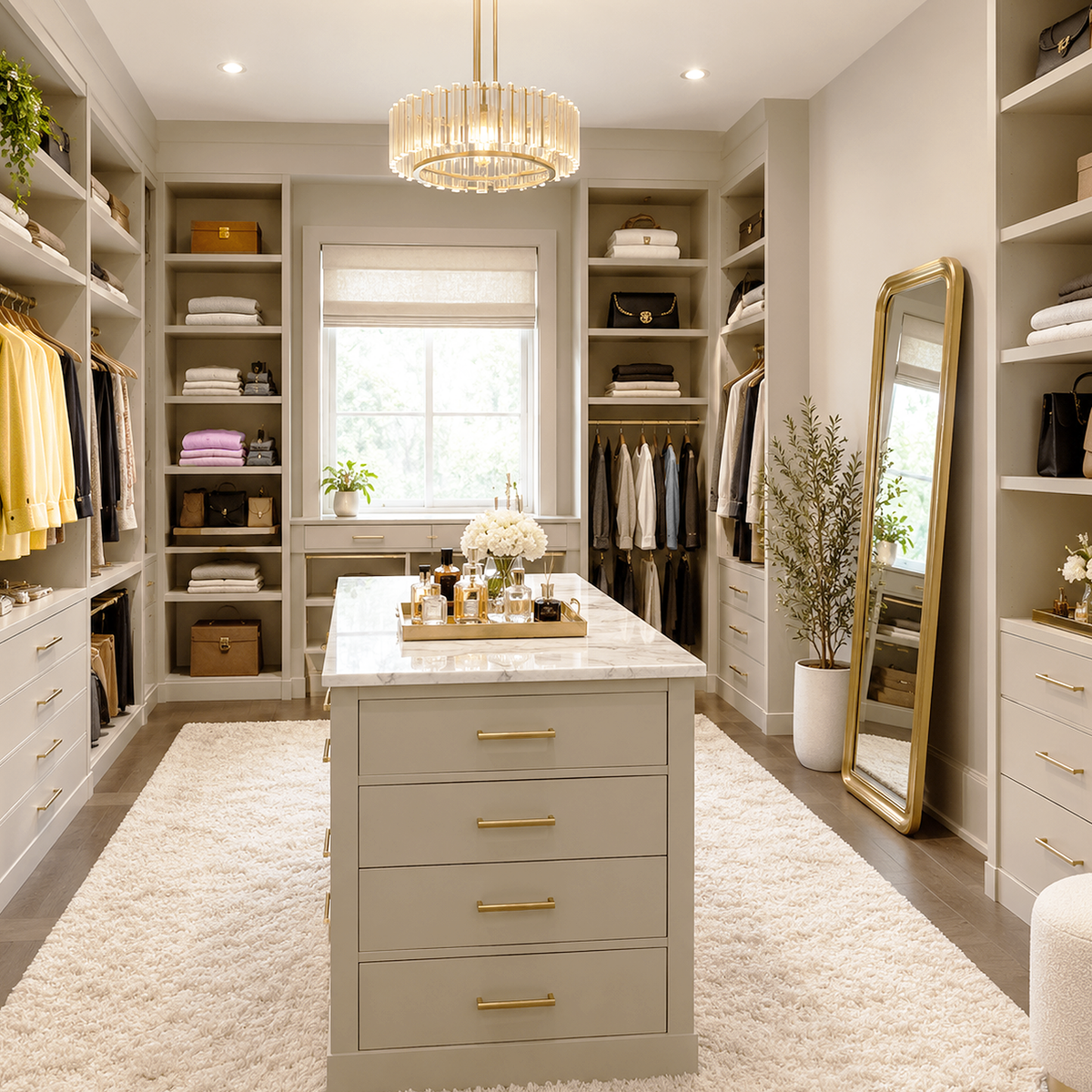 big bend beige painted walk in closet