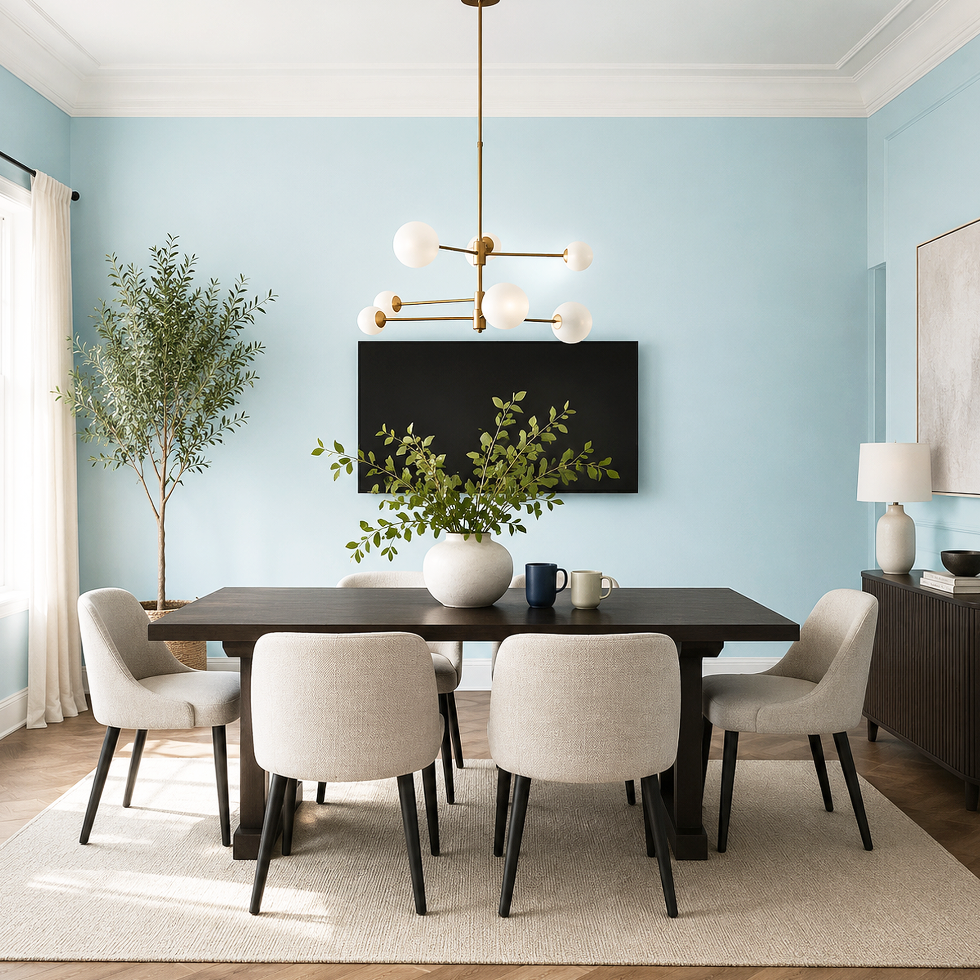 blue allure painted dining room