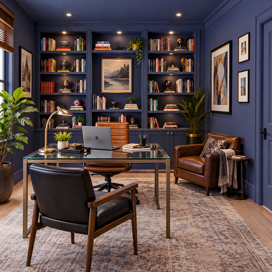 blue grotto painted home office