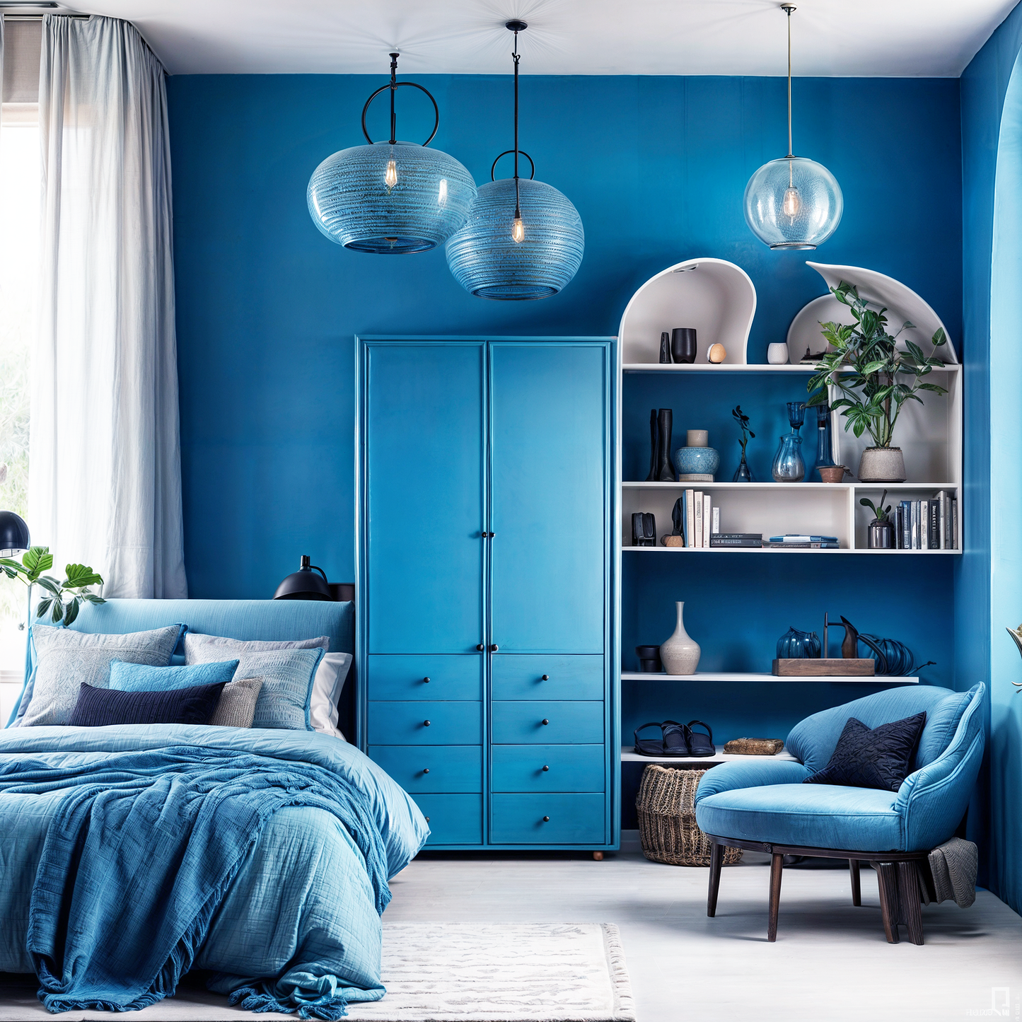 blue lapis painted living room