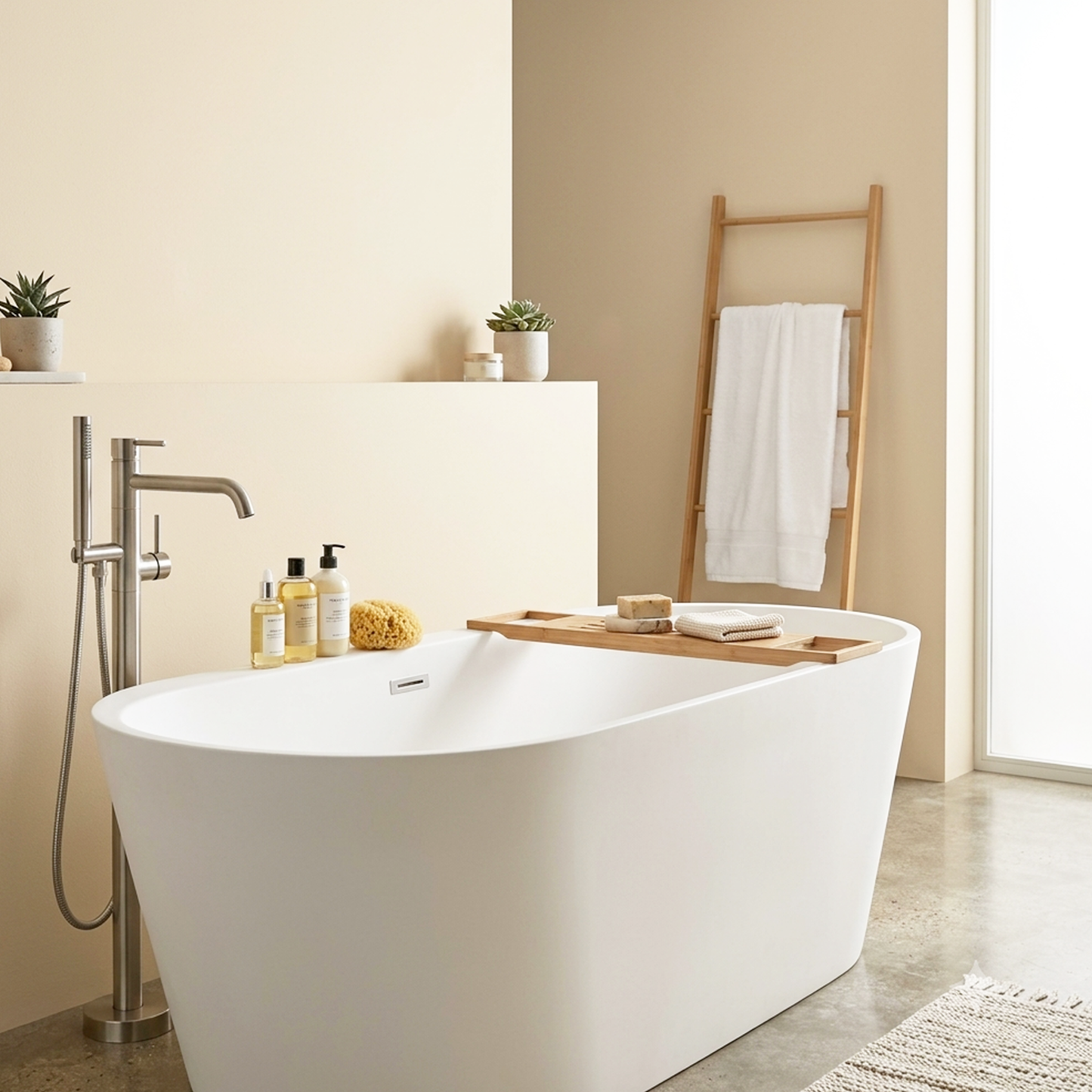 bone white painted bathroom