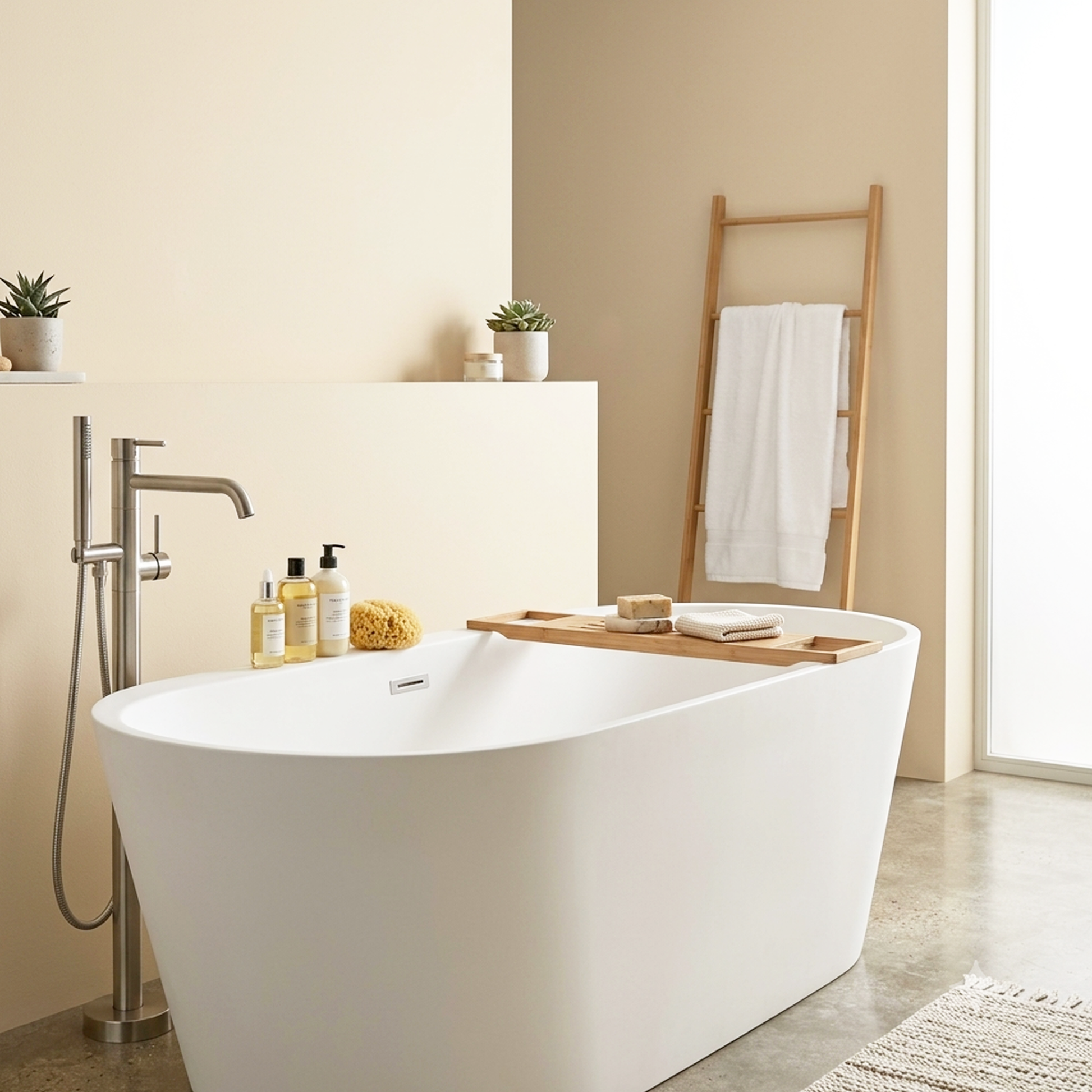 bone white painted bathroom