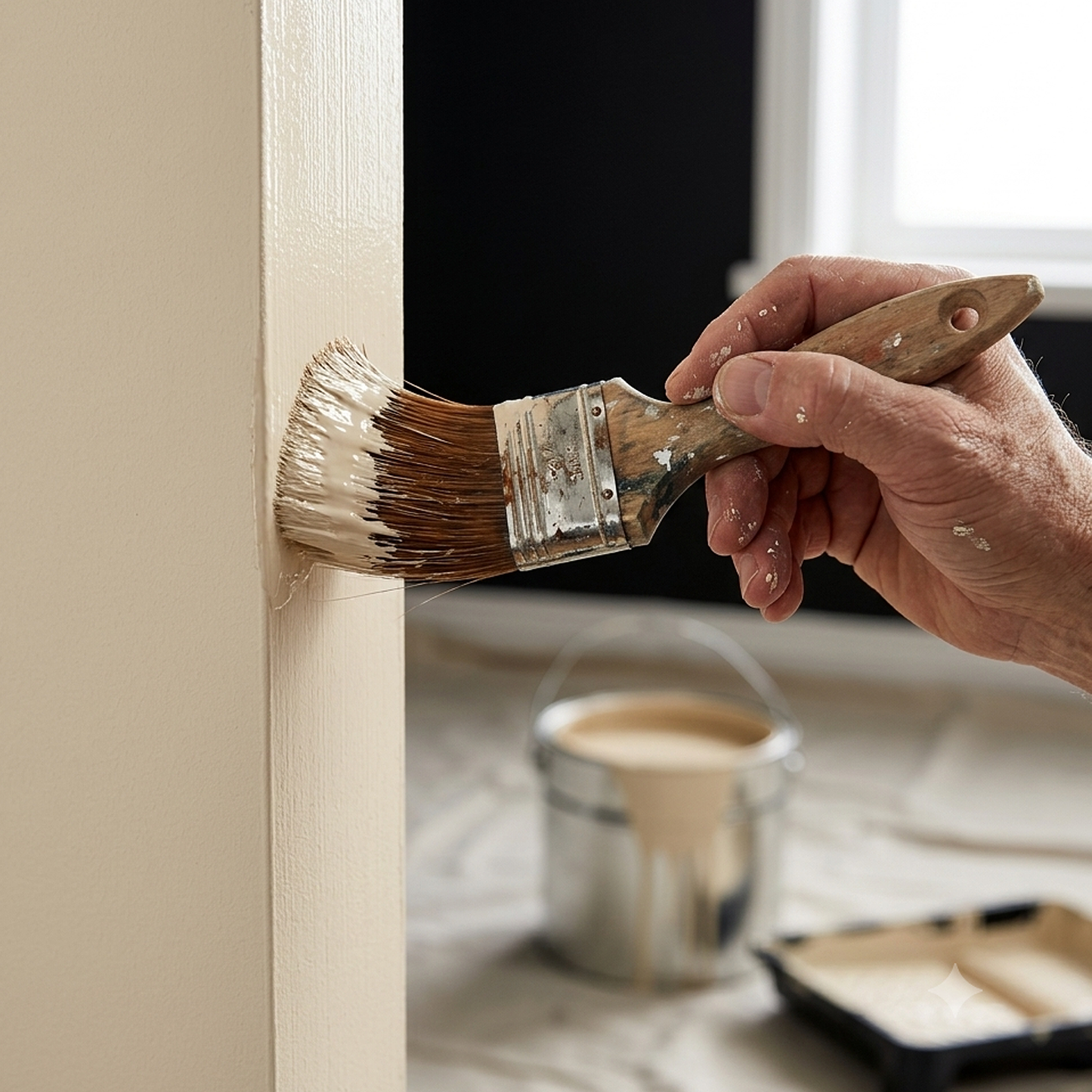 bone white paint brush