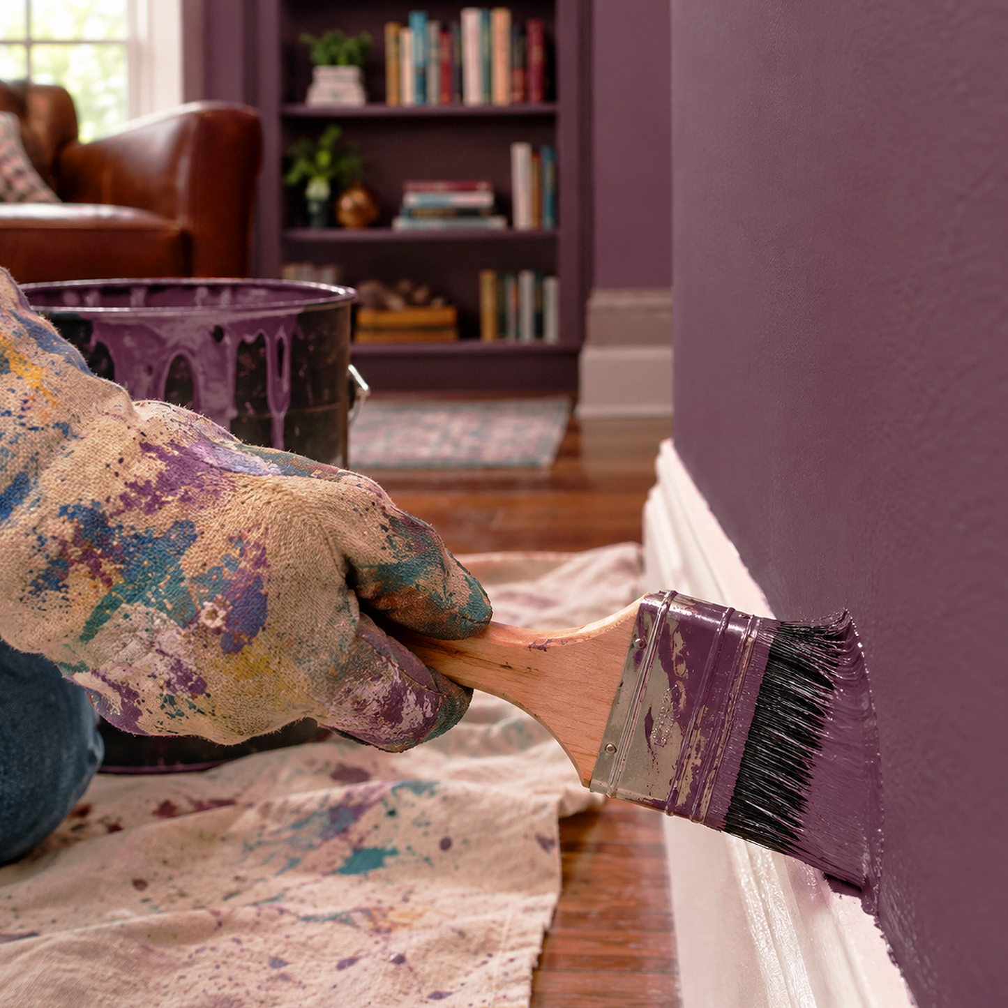 bordeaux red paint brush
