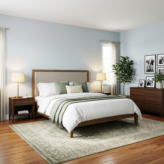 bunny gray painted bedroom