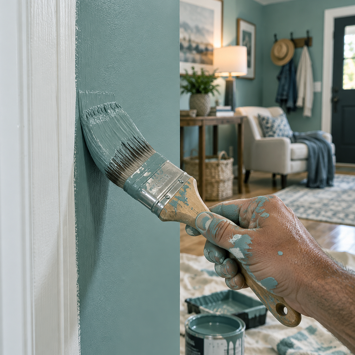 caribbean teal paint brush