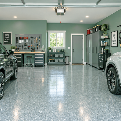 cedar mountains painted garage