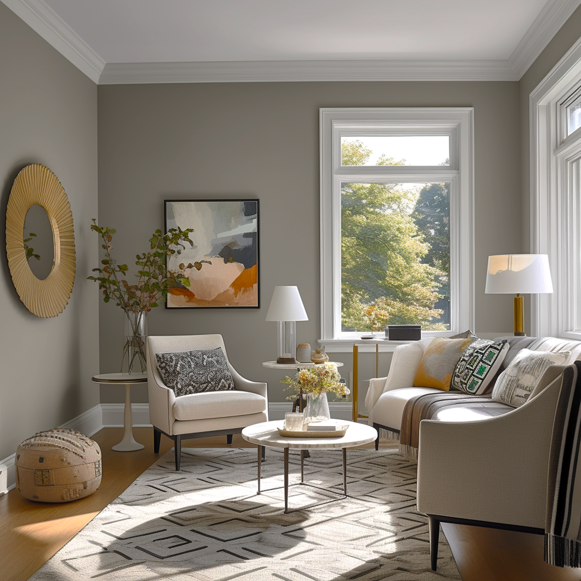 cinder painted living room