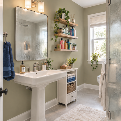 clarksville gray painted bathroom