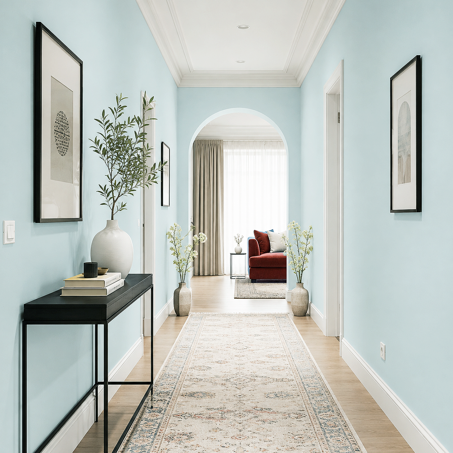 clear skies painted hallway