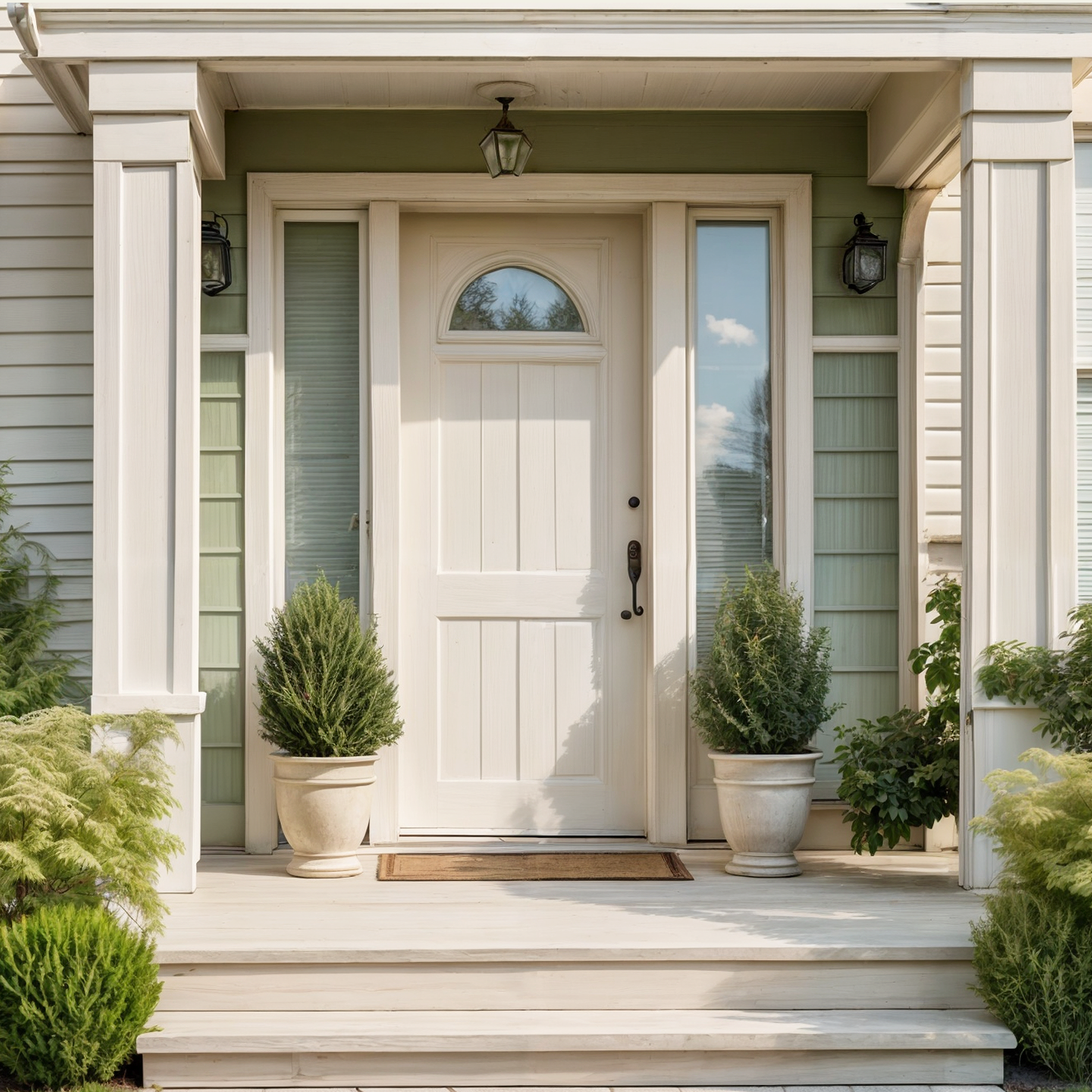 cloud white painted entryway