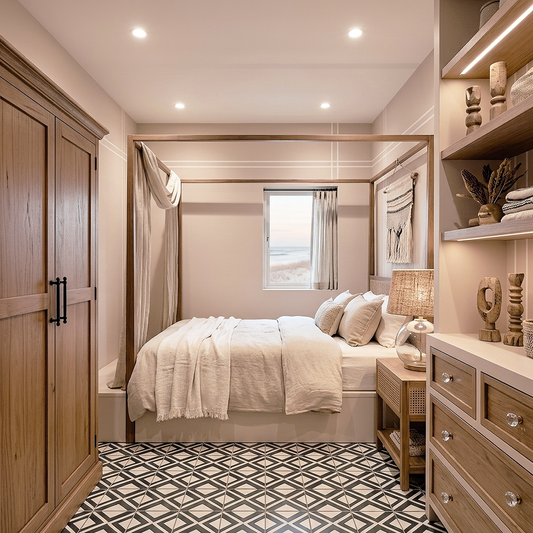 coastal cottage painted bedroom