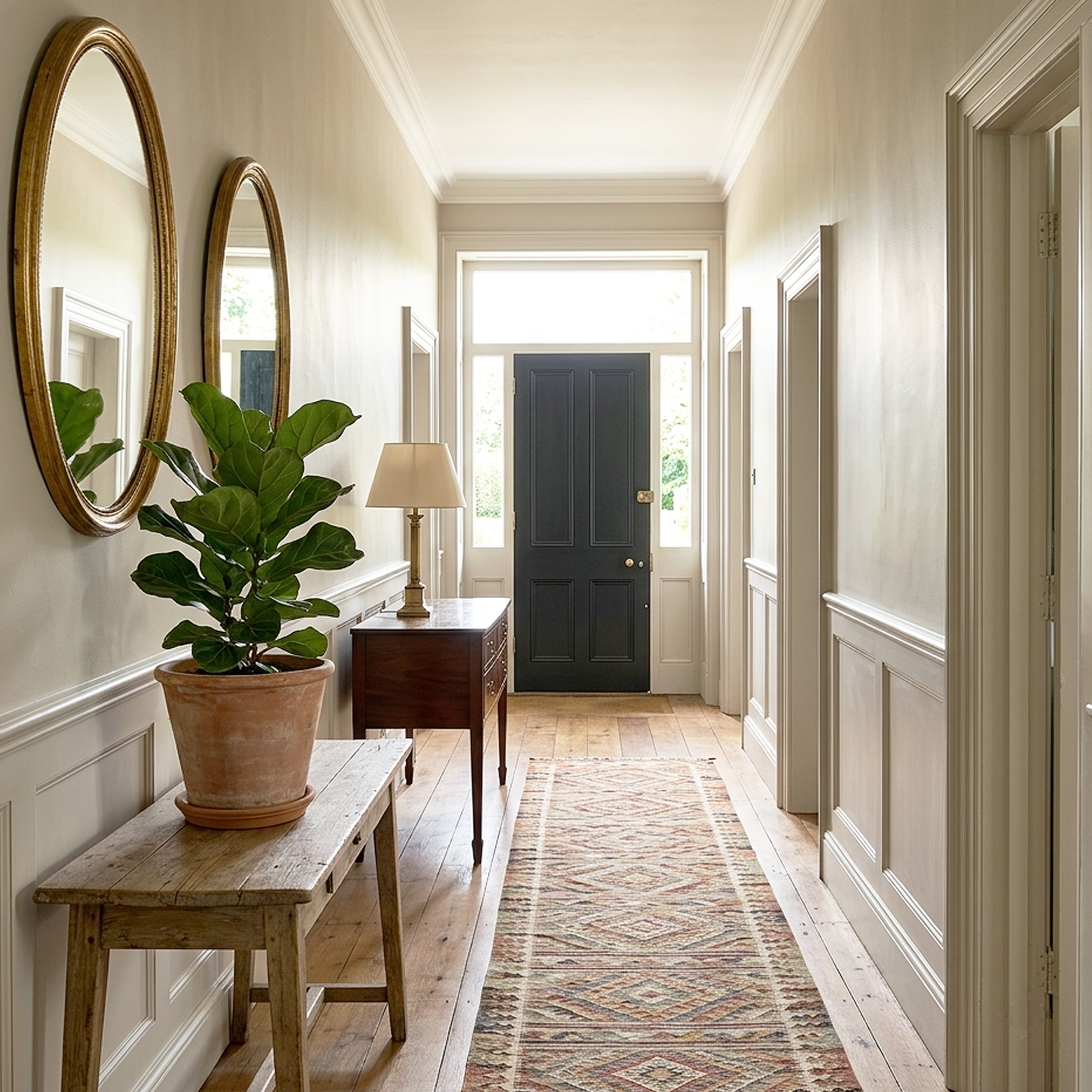 coastal fog painted hallway