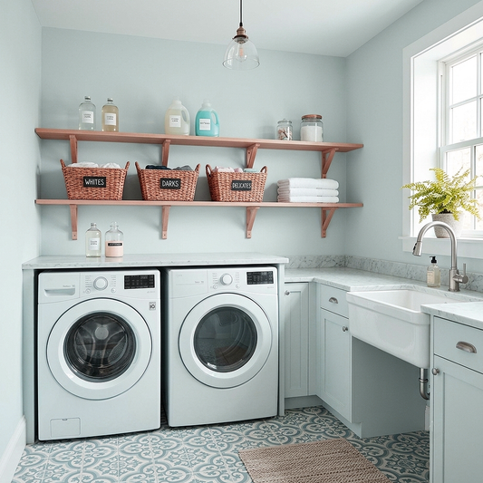 constellation painted laundry room