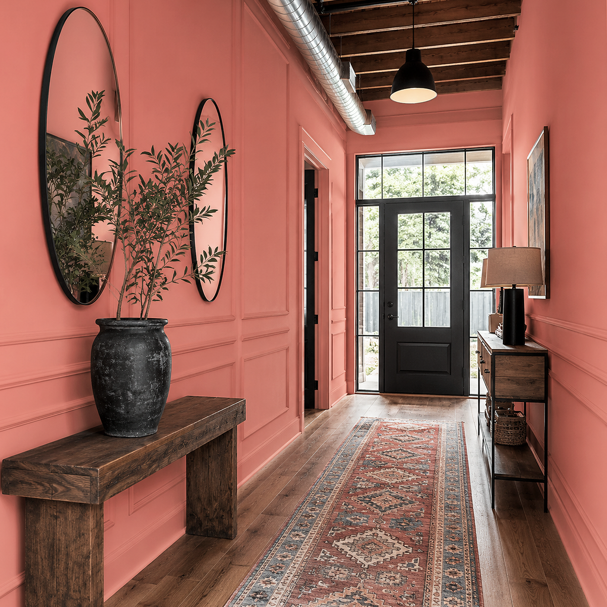 coral gables painted hallway