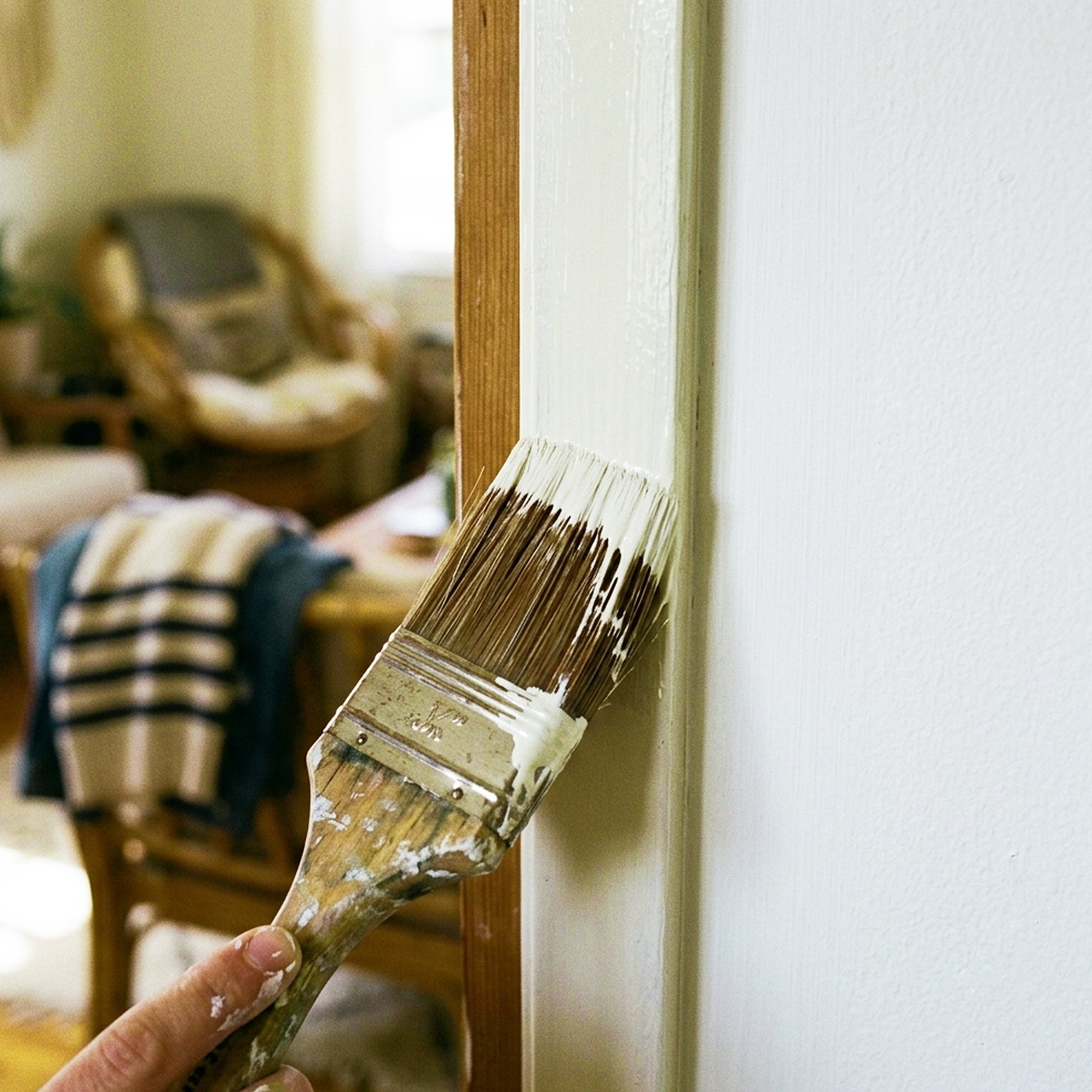 cotton balls paint brush
