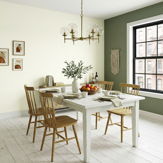 cotton balls painted dinning room