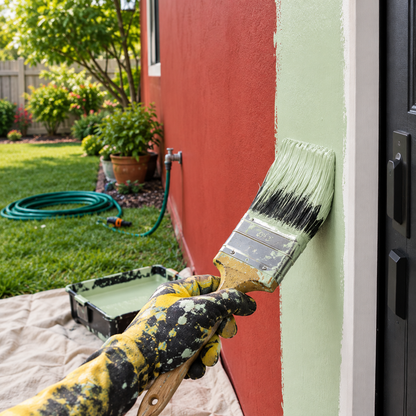 country green paint brush