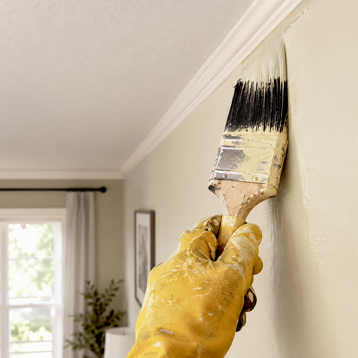 cream fleece paint brush