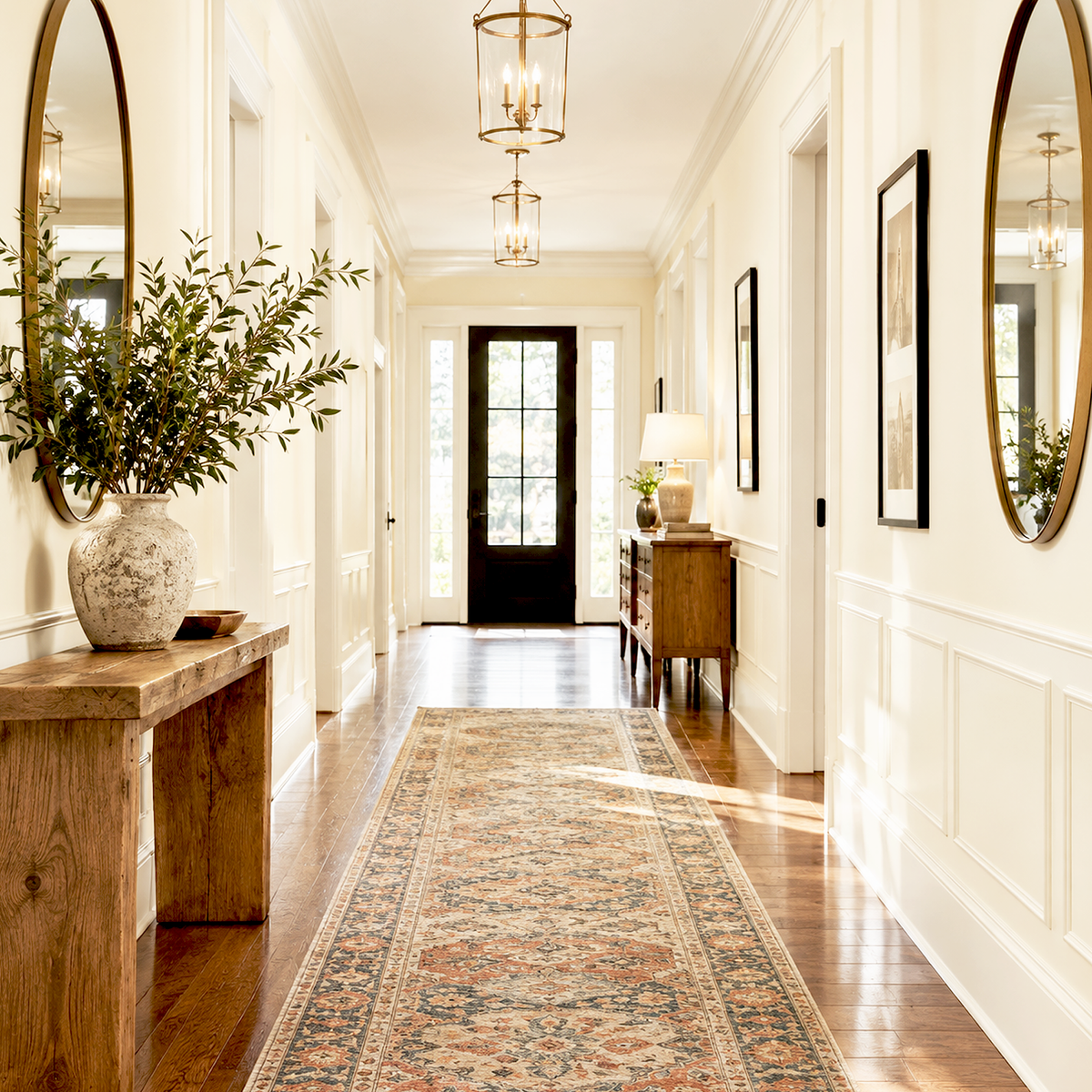 cream froth painted hallway