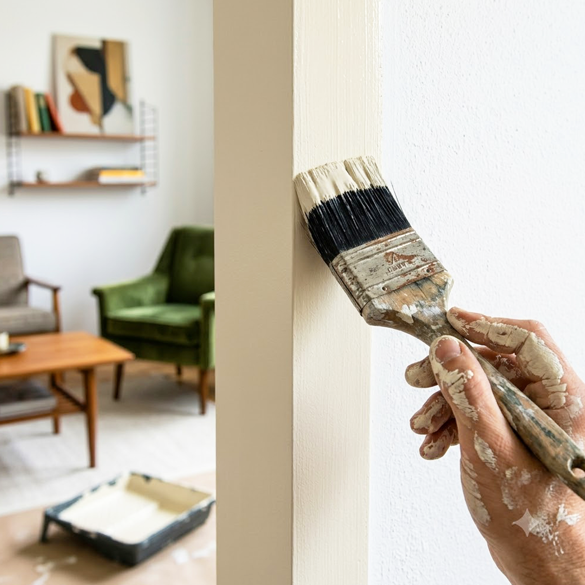 creamy white paint brush